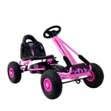 Kids Racing Style Pedal Go Kart / Billy Kart with Rubber Pneumatic Tyres (pink)