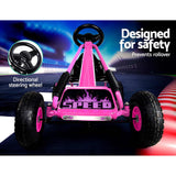Kids Racing Style Pedal Go Kart / Billy Kart with Rubber Pneumatic Tyres (pink)
