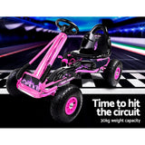 Kids Racing Style Pedal Go Kart / Billy Kart with Rubber Pneumatic Tyres (pink)