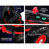 Kids Racing Style Pedal Go Kart / Billy Kart with Rubber Pneumatic Tyres (red)