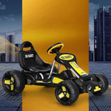 Kids Racing Style Pedal Go Kart / Billy Cart with Plastic Tyres (Black/Yellow)