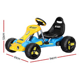 Kids Racing Style Pedal Go Kart / Billy Cart with Plastic Tyres (Blue/Yellow)