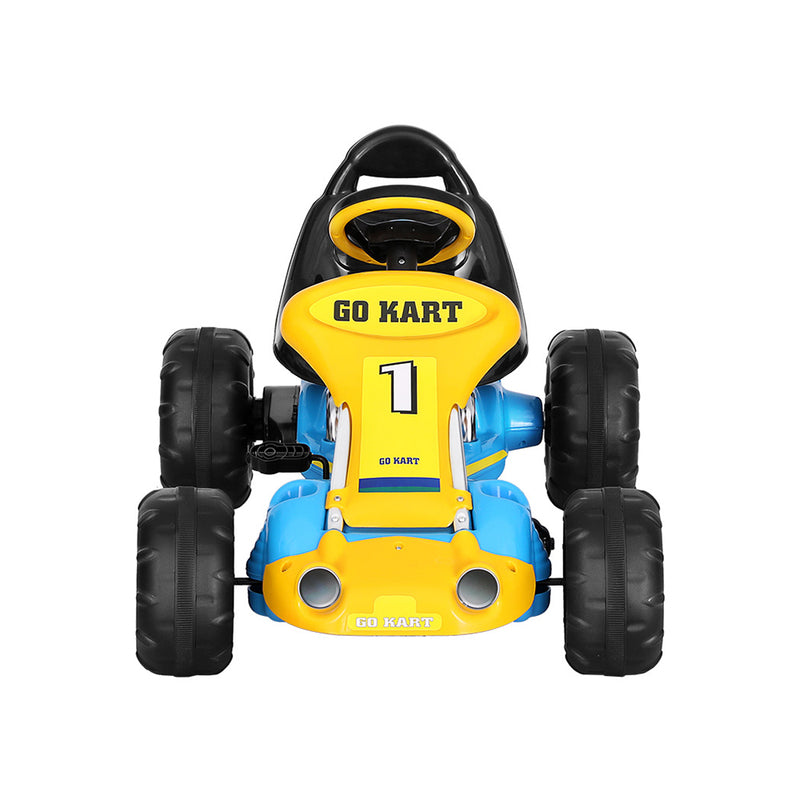 Kids Racing Style Pedal Go Kart / Billy Cart with Plastic Tyres (Blue/Yellow)