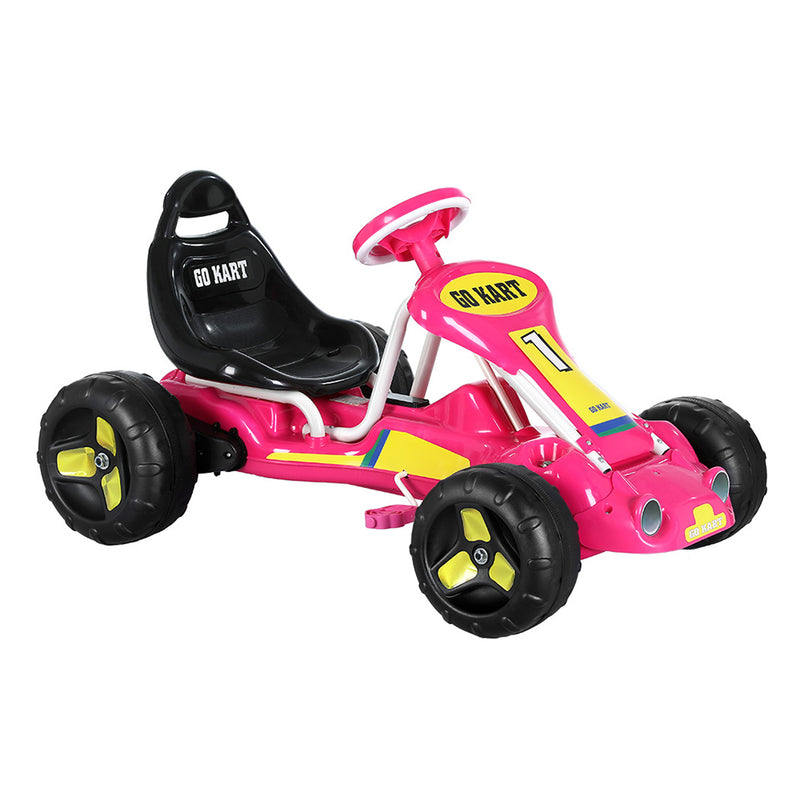 Kids Racing Style Pedal Go Kart / Billy Cart with Plastic Tyres (Pink)