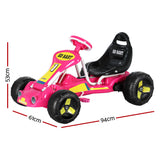 Kids Racing Style Pedal Go Kart / Billy Cart with Plastic Tyres (Pink)