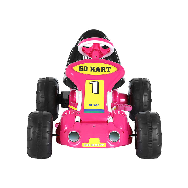 Kids Racing Style Pedal Go Kart / Billy Cart with Plastic Tyres (Pink)