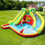 Kids Inflatable Water Park with Slide, Jumping Castle & Water Cannon