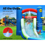 Kids Inflatable Water Play Splash Park with Slide, Jumping Castle and Basketball Hoop