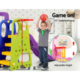 Slide & Swing Set with 2 Basketball Hoops and Soccer Goal