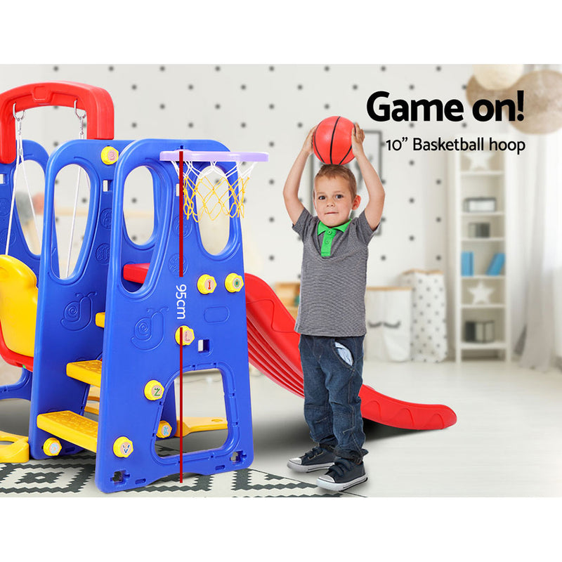 Slide & Swing Set with Basketball Hoop 1.20m