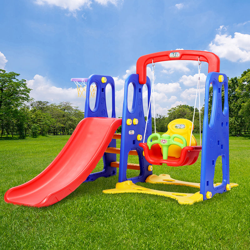Slide & Swing Set with Basketball Hoop 1.20m