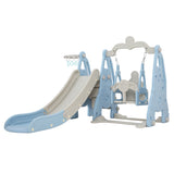 Slide & Swing Set with Basketball Hoop Indoor/Outdoor (Blue)
