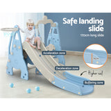 Slide & Swing Set with Basketball Hoop Indoor/Outdoor (Blue)