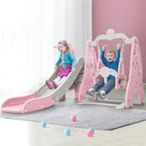 Slide & Swing Set with Basketball Hoop Indoor/Outdoor (Pink)