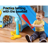 Kids Slide Set with Baseball Bat, Soccer Goal + Basketball Hoop