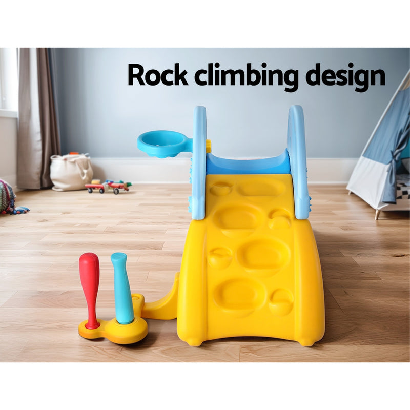 Kids Slide Set with Baseball Bat, Soccer Goal + Basketball Hoop