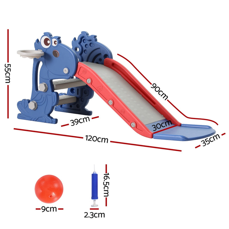 Kids Dragon Slide Set with Basketball Hoop
