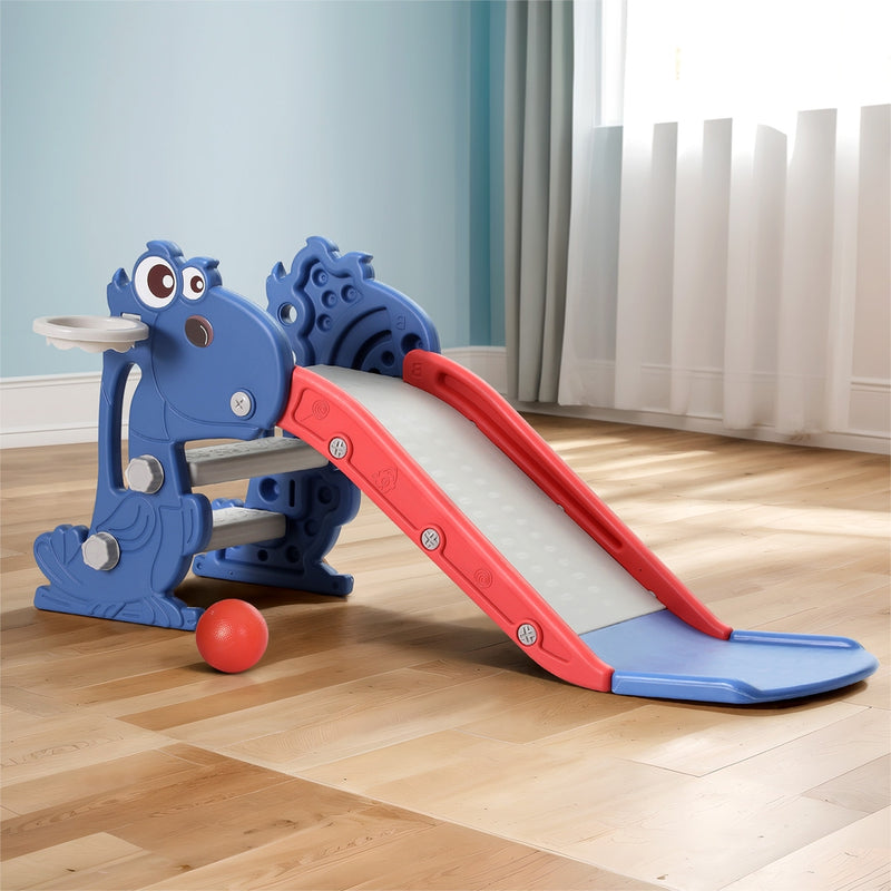 Kids Dragon Slide Set with Basketball Hoop