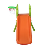 Panda Slide Set with Basketball Hoop Indoor Outdoor 1.0m (Green/Orange)