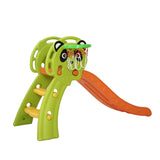 Panda Slide Set with Basketball Hoop Indoor Outdoor 1.0m (Green/Orange)