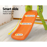 Panda Slide Set with Basketball Hoop Indoor Outdoor 1.0m (Green/Orange)