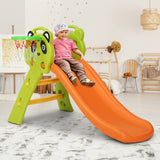 Panda Slide Set with Basketball Hoop Indoor Outdoor 1.0m (Green/Orange)