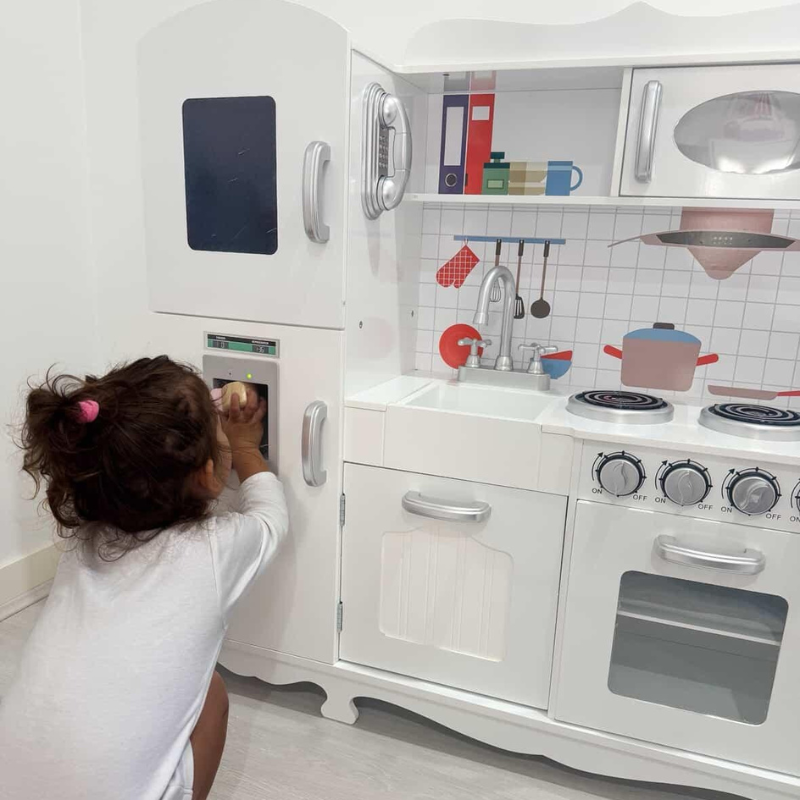 Kids Apartment-Style Wooden Kitchen Play Set with Appliances