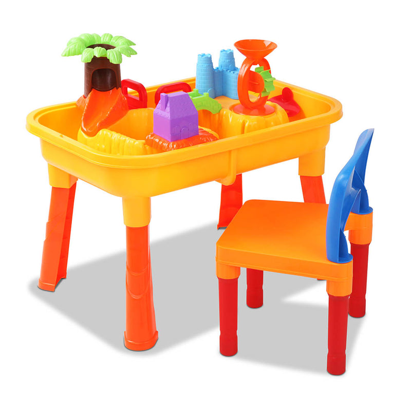 Kids Sand and Water Table Play Set with Chair