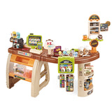 Kids Pretend Convenience Store Checkout with Cash Register, Coffee Machine and Accessories