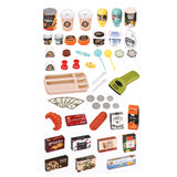 Kids Pretend Convenience Store Checkout with Cash Register, Coffee Machine and Accessories