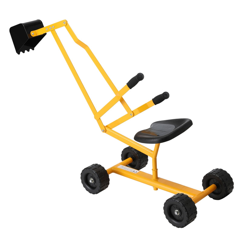 Kids Sandpit Digger with Rotating Seat (Yellow)