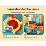 Kids Pretend Stand Up Cooking Station with Steam and Light Cooking Functions