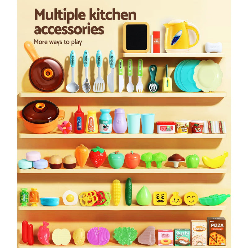 Kids Pretend Stand Up Cooking Station with Steam and Light Cooking Functions
