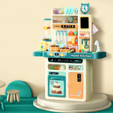 Kids Pretend Stand Up Cooking Station with Steam and Light Cooking Functions