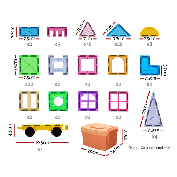 100pcs Kids Magnetic Tiles Building Blocks
