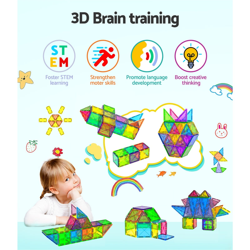 60pcs Kids Magnetic Tiles Building Blocks