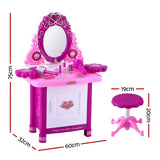 Kids Pretend Makeup Vanity Station with Mirror, Princess Stool, Jewellery Boxes and Accessories