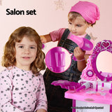 Kids Pretend Makeup Vanity Station with Mirror, Princess Stool, Jewellery Boxes and Accessories