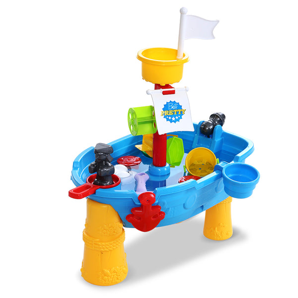 Kids Boat-Themed Water Table Sandpit Playset