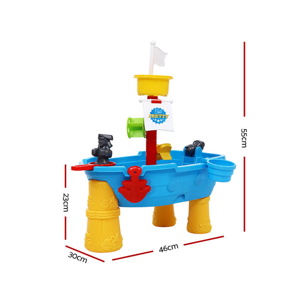 Kids Boat-Themed Water Table Sandpit Playset