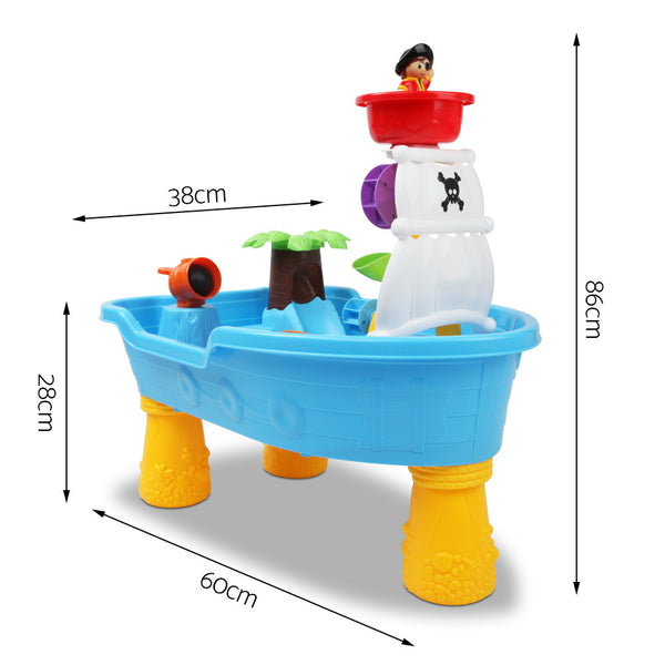 Kids Pirate Ship Sand and Water Table Play Set