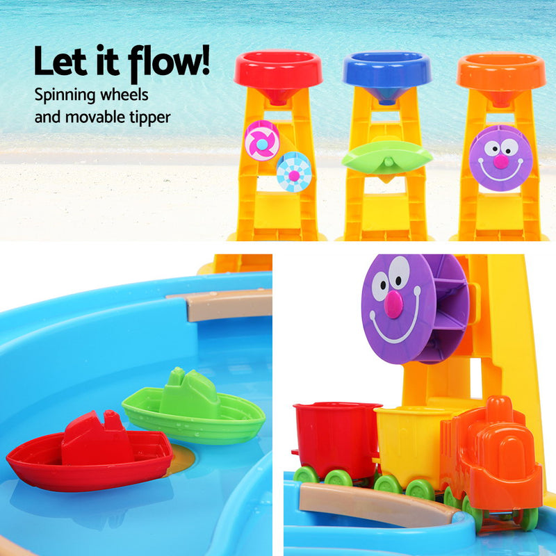 Kids Sand and Water Table Play Set with Umbrella