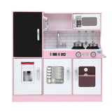 Kids Modern Classic Style Wooden Kitchen Play Set With Appliances & Accessories
