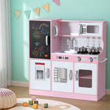 Kids Modern Classic Style Wooden Kitchen Play Set With Appliances & Accessories