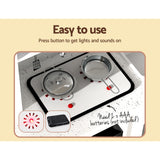 Kids Modern Style Wooden Kitchen Play Set with Appliances, Coffee/Tea Station and Accessories