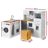 Kids Multi-Piece Wooden Kitchen Playset with Coffee Maker, Appliances & Utensils