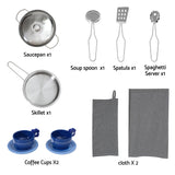 Kids Multi-Piece Wooden Kitchen Playset with Coffee Maker, Appliances & Utensils