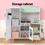 Kids Wooden Kitchen Play Set with Stove, Oven, Ice Maker Fridge & Phone