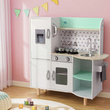 Kids Wooden Kitchen Play Set with Stove, Oven, Ice Maker Fridge & Phone