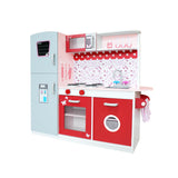 Kids Wooden Kitchen Play Set with Fridge and Oven